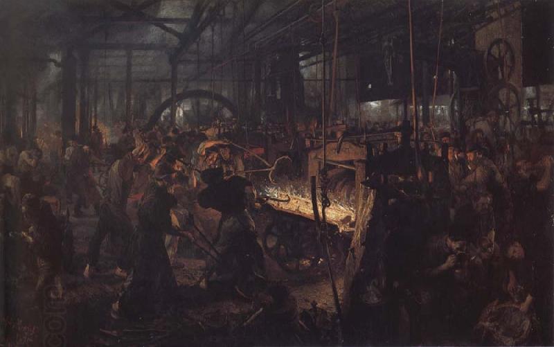 Adolph von Menzel The Iro-Rolling Mill China oil painting art